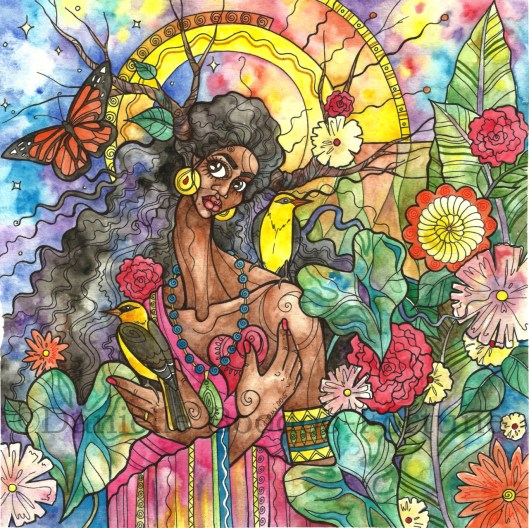 Gardener of Small Joys - Painting by Danielle Boodoo-Fortune