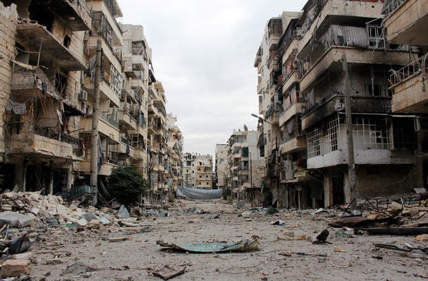 Bombed-out Street in Aleppo - Syria