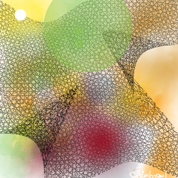 The Web of Life Reshaped - Painting by Mike Caimbeul