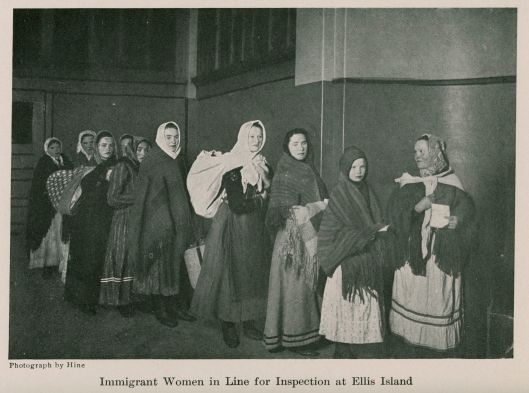 Immigrant Women in Line for Inspection at Ellis Island - New York