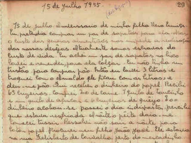 Carolina Maria de Jesus - Manuscript 15 July 1955